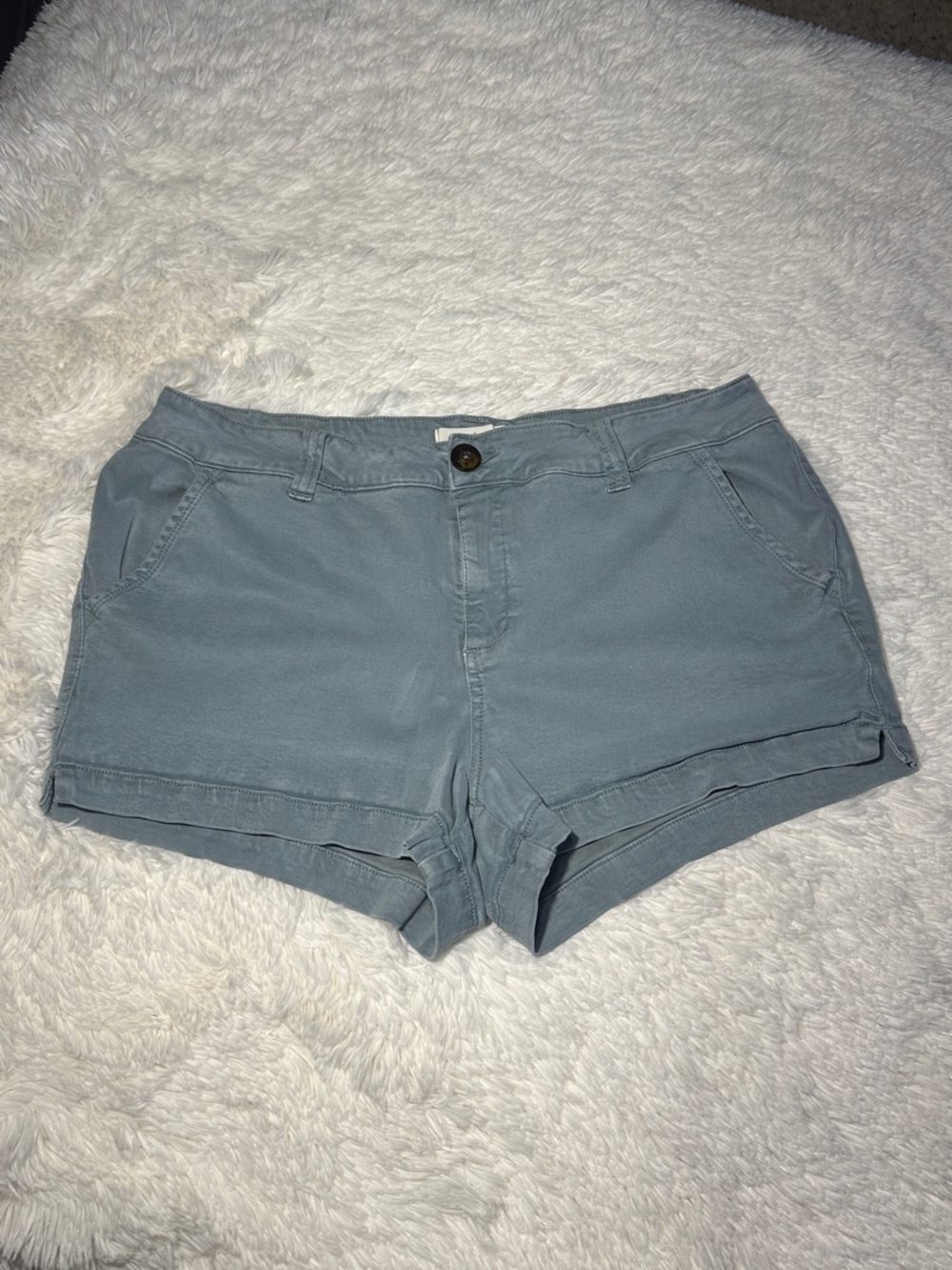 BKE Women's Slate Blue Low-Rise Bermuda Shorts Size 31